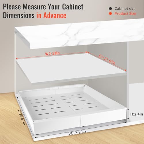 21" Deep Expandable Pull Out Cabinet Organizer,(12"-20")Sl - Image 3