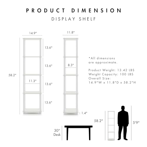 Homes: Inside + Out Apexa Modern 5-Tier Narrow Shelving Units - Image 4