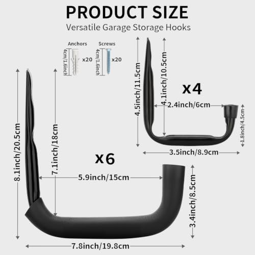 Heavy Duty Garage Storage Hooks, Wall Mount Utility Hooks - Image 3