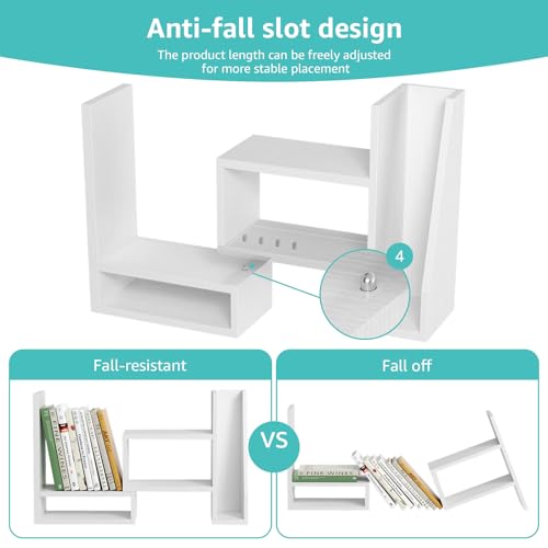 Desktop File Organizer Desk Organizer Shelf - White Office - Image 7