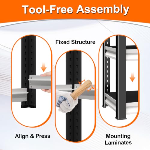 Metal Storage Garage Shelving - 40" W x 16" D x 36" H Black&White - Image 7