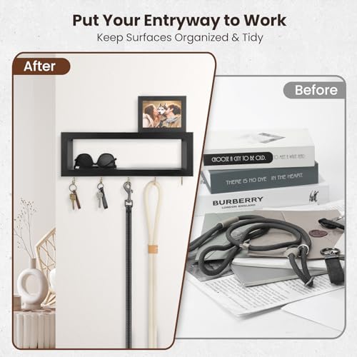 Lwenki Wall Shelf with Hooks - Decorative Key and Wa | All Products - Image 5