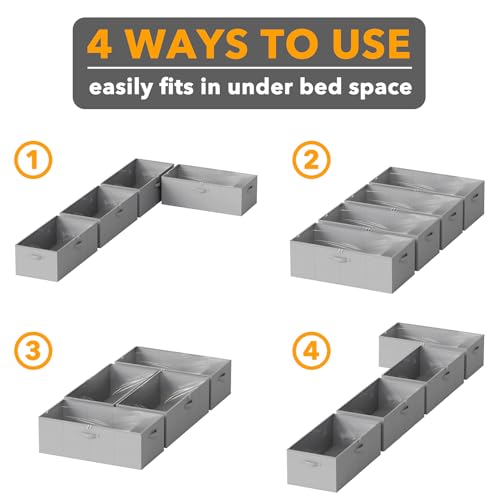 SpaceAid 4 Pack 10" High Under Bed Storage Containers - Image 7