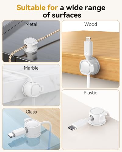 8Pack Rotatable Cord Organizer, Spring Cable Clips With Clasp - Image 7
