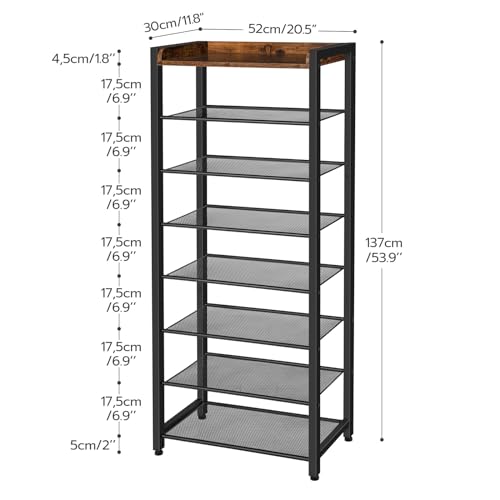HOOBRO 8 Tier Shoe Rack, Large Capacity Shoe Storage for 14-16 - Image 4