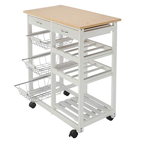 Kitchen Utility Cart,3 Tier Rolling Grocery Cart Organizer - Image 7