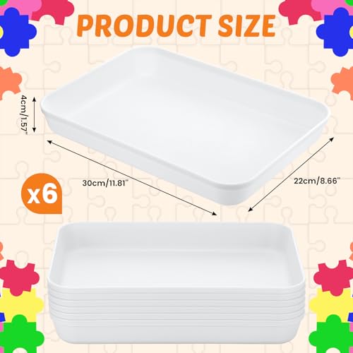 Puzzle Sorting Trays, 6 Pack Extra Large Stackable Trays - Image 3