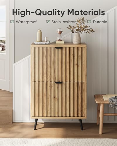 Shoe Storage Cabinet, Fluted Shoe Cabinet Storage for Entryway - Image 5