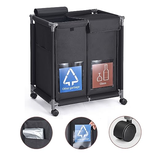 Hivexagon 2 in 1 Garbage Recycle Sorting Basket,2 Cover Top - Image 1
