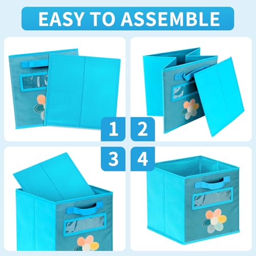 ABCKEY 11 Inch Cube Storage Bins 6 Pack with Handle - Image 6