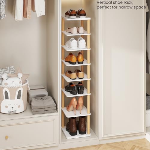 8 Tiers Vertical Shoe Rack, Tall Narrow Shoe Tower - Image 6