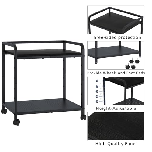 21"x15.8" Large Printer Stand with Storage, 2-Tier Under - Image 5