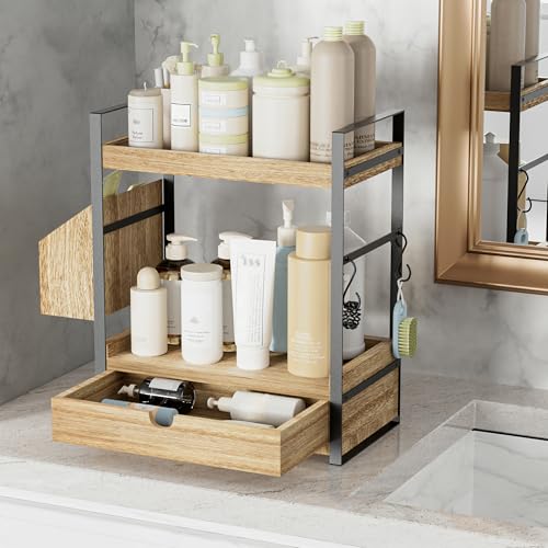 2-Tier Bathroom Counter Organizer, Wooden Vanity She | All Products - Image 7