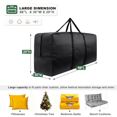68" Extra Large Waterproof Outdoor Cushion Storage Bag - Image 4