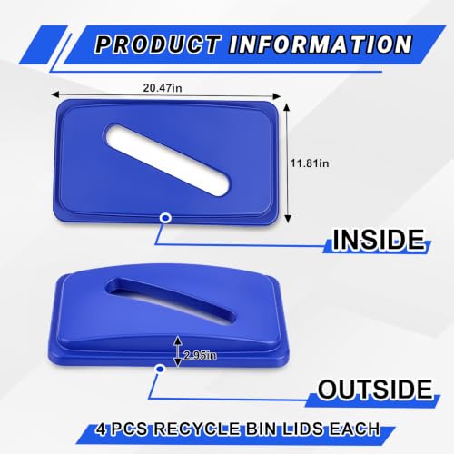 Maxdot 2 Pcs Recycle Bin Lids Paper Recycling, Blue - Image 3