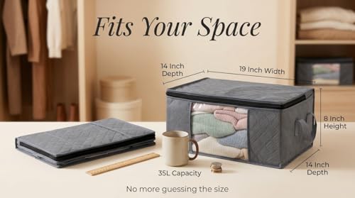 Storage Clothes Bins Closet Bags - 35L Containers Organizer Boxes - Image 4