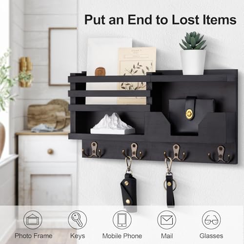 Lwenki Mail and Key Holder for Wall – Decorative 15.9” x 8.7” x - Image 3