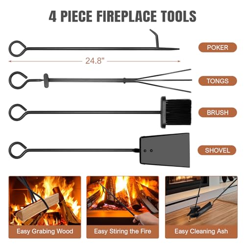 INNO STAGE Firewood Rack Fireplce Firepit Tools Set, Iron - Image 5