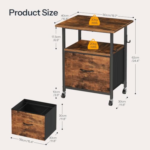 HOOBRO Printer Stand with File Drawer, 2 Tier Under Desk - Image 4