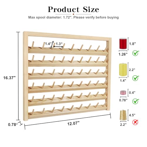 Premium 54 Spools Wooden Thread Rack – Wall Mounted Sewing - Image 5