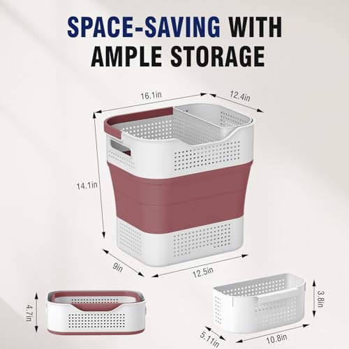 TECHMILLY Collapsible Plastic Laundry Basket Hamper - Image 4