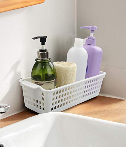 6-Pack Slim Plastic Storage Baskets Bin, Rectangle Basket Set - Image 7