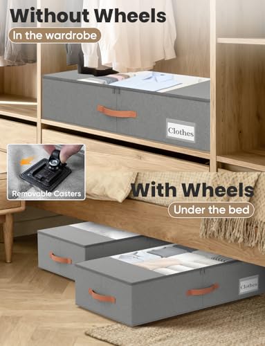 TOSKING 2-Pack Under Bed Storage Drawers with Wheels, Gray - Image 7