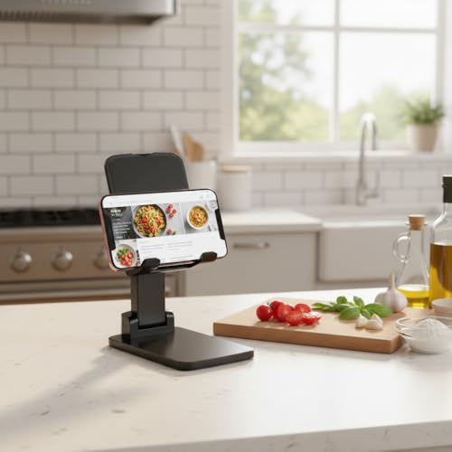 Adjustable Phone Stand, Heavy Duty Black Phone Holder - Image 3