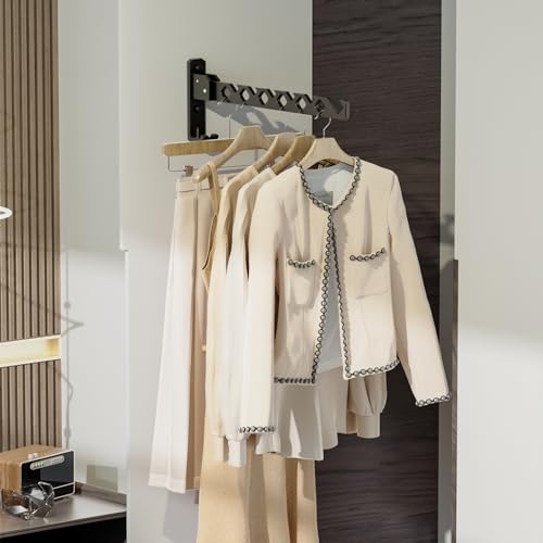 Dr.DJ Wall Mount Coat Hanger Holder Black Clothes Drying - Image 7