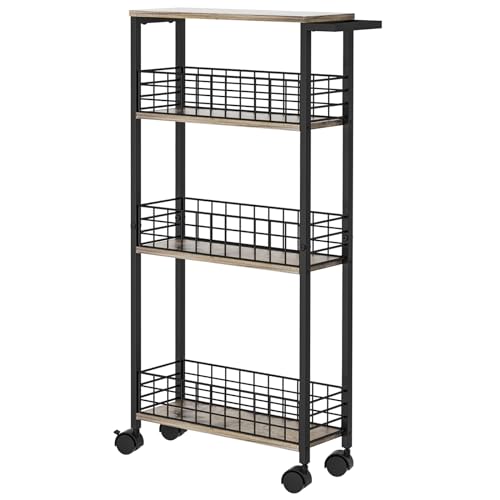 Slim Storage Cart for Small Spaces, 4 Tier Mobile Rolling Cart - Image 2
