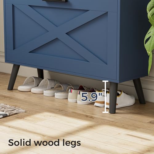 Homleke Farmhouse Shoe Storage Cabinet with Flip Drawers & Barn - Image 5