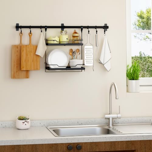NADAMOO Spice Rack Wall Mount, 2-Tier Kitchen Storage - Image 7