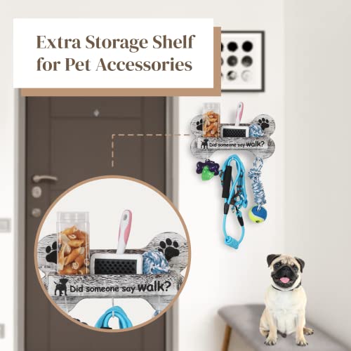 J JACKCUBE DESIGN Rustic White Bone Shape Wall Mounted Dog Leash - Image 5