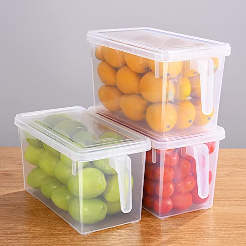 Sooyee 4 Pack 5L Fridge Organizer with Handle & Lid, Clear - Image 4