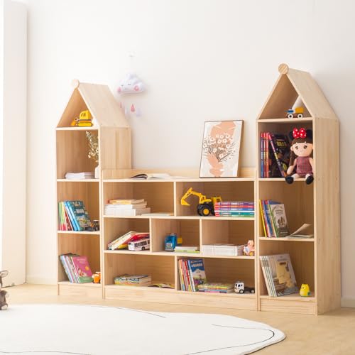 Wooden 7 Compartment Storage Cabinet Organizer Kids 3 Tier Wood - Image 5