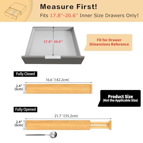 Utoplike 4 Pcs Bamboo Kitchen Drawer Dividers, Large | All Products - Image 3