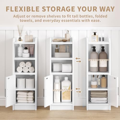 Narrow Bathroom Storage Cabinet with Door & Adjustable Shelf - Image 5