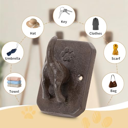 2 Pack Rustic Cast Iron Dog Leash Holder Wall Hook, Heavy - Image 7