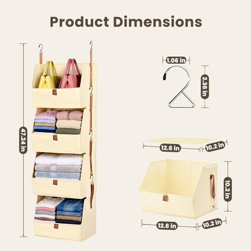 4-Tier Modular Sturdy Hanging Closet Organizer, Heavy-Duty - Image 4