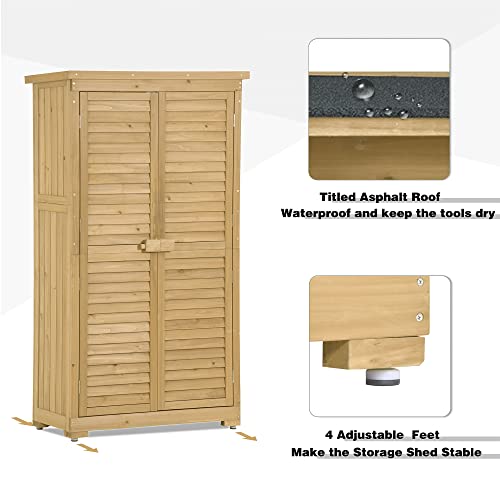 Outdoor Garden Storage Shed, Vertical Storage Cabinet with 3 - Image 6