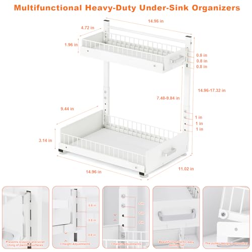 Under Sink Organizer, 2 Tier Slide Out Cabinet Organizer - Image 4