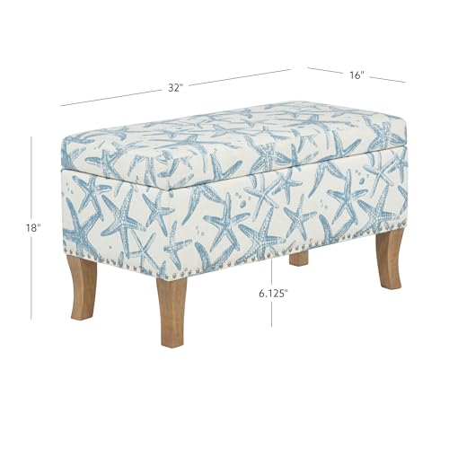 Linon Stephanie Cream and Light Blue Starfish Fully - Image 4