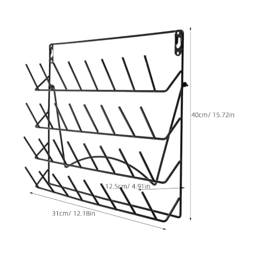 Veemoon Wall Mounted Pegboard Organizer, Black Iron Rack - Image 4