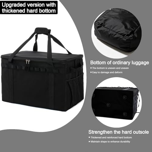 45L Tactical Camping Storage Bag with 3 Removable Dividers, Black - Image 6