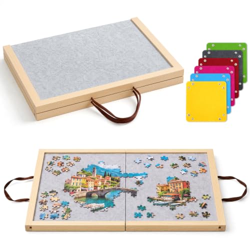 Foldable Jigsaw Puzzle Board with 6 Sorting Trays, 16 x 23 Inch - Image 2
