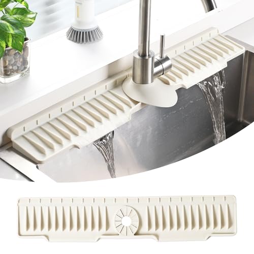 24" Silicone Sink Mat for Kitchen(Released in 2026), 2 PCS Beige - Image 2