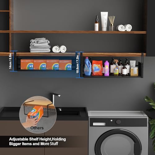 2Pack Expandable Under Shelf Storage Basket Organizer,Black - Image 5