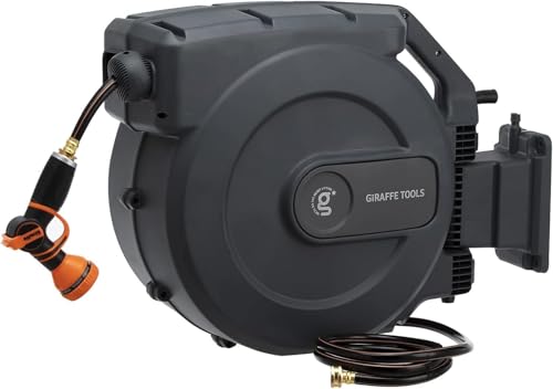 Giraffe Tools Retractable Garden Hose Reel 1/2"160FT Auto Rewind - Image 2