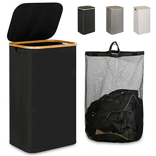 IEGrow Laundry Hamper with Lid,110L Laundry Basket with Mesh Bags - Image 2