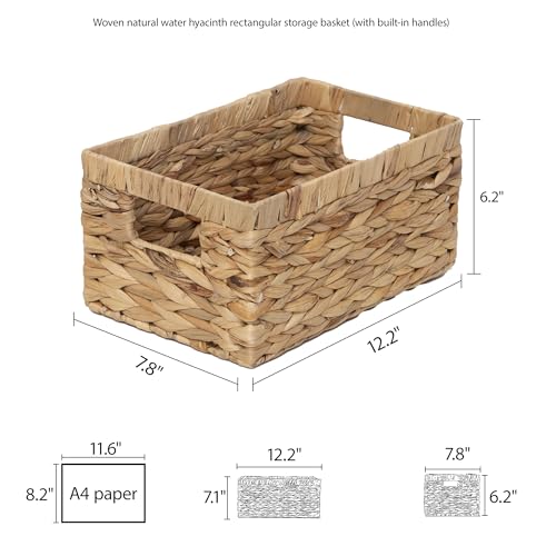 KINGWILLOW Woven Natural Water Hyacinth Rectangular - Image 4